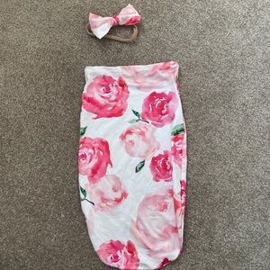 Newborn receiving swaddle sack set
